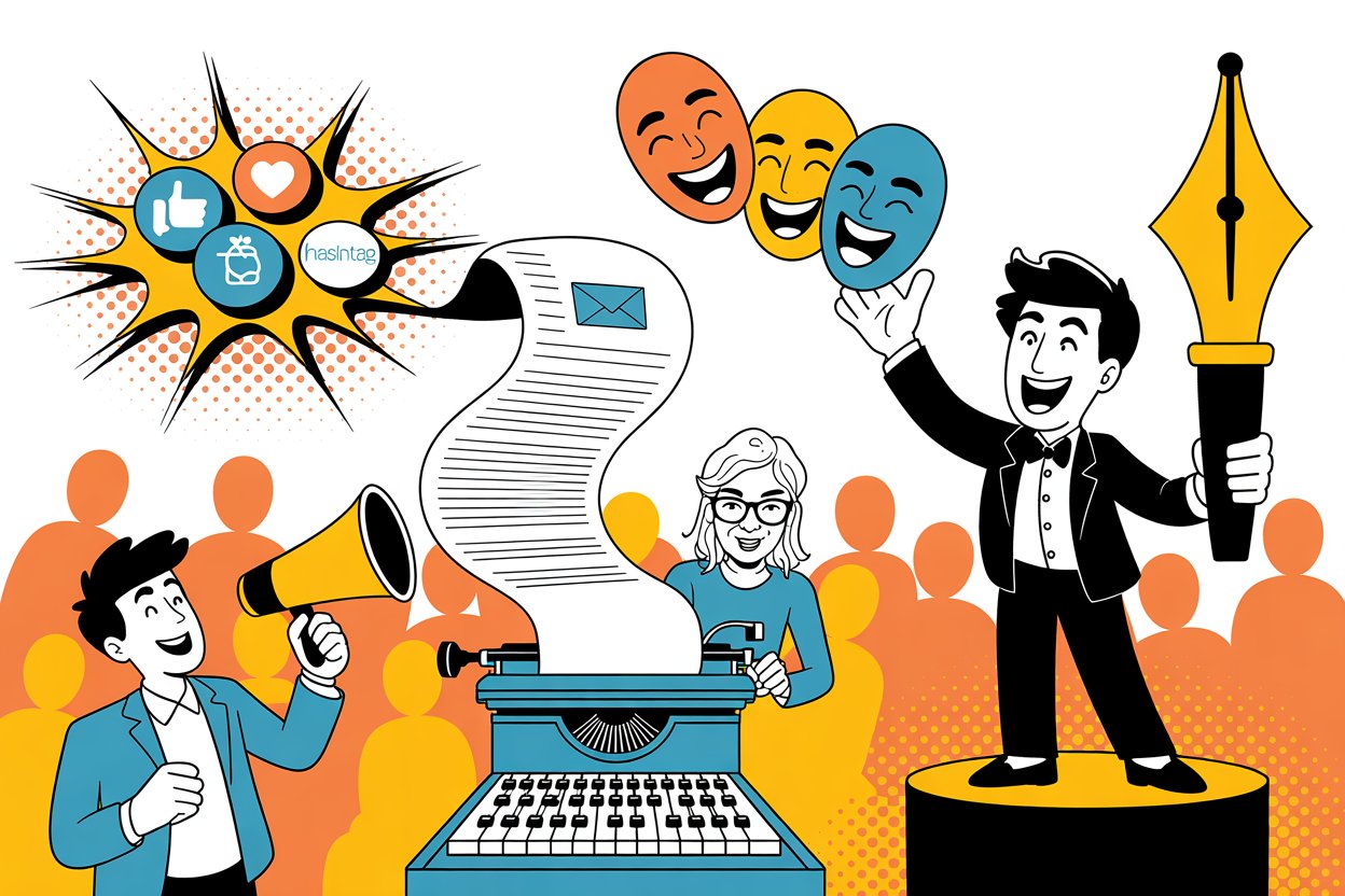 komiksowa grafika definiująca tone of voice